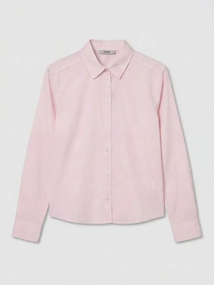 LC Waikiki Pembe Poplin Kadın Gömlek