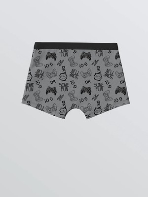 LC Waikiki Gri Baskılı Erkek Çocuk Boxer