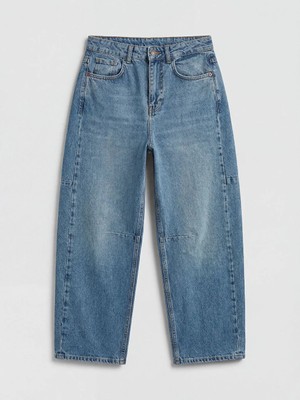 LC Waikiki Indigo Barrel Fit Kadın Jean Pantolon