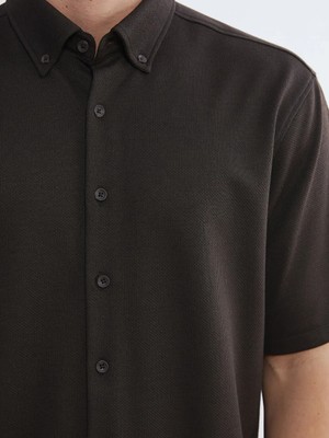 LC Waikiki Kahverengi Regular Fit Erkek Gömlek