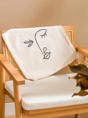 LC Waikiki Bej Yüz Nakışlı Kırlent Kılıfı 45X45 cm