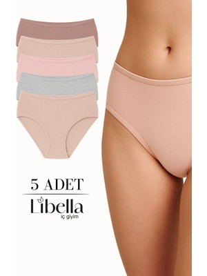Libella İç Giyim Kadın Yüksek Bel Pamuk Bato Külot 5'li Paket – Likralı Esnek, Toparlayıcı, Soft Renkli Iç Çamaşırı