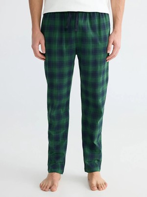 LC Waikiki Yeşil Standart Kalıp Ekose Erkek Pijama Alt