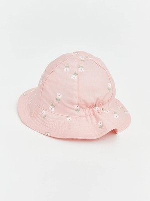 LC Waikiki Pembe Çiçekli Kız Bebek Bucket Şapka