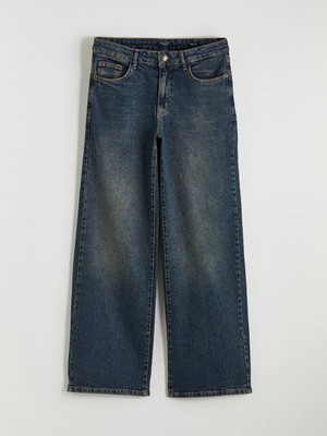 LC Waikiki Indigo Yüksek Bel Wideleg Kadın Jean Pantolon