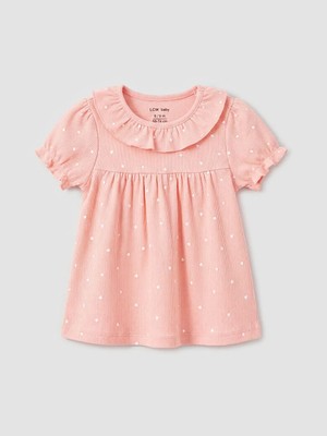 LC Waikiki Pembe Baskılı Kız Bebek Bluz ve Tayt