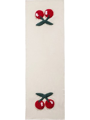 LC Waikiki Bej Kiraz Nakışlı Runner 45X150 cm