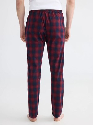 LC Waikiki Lacivert Standart Kalıp Ekose Erkek Pijama Alt
