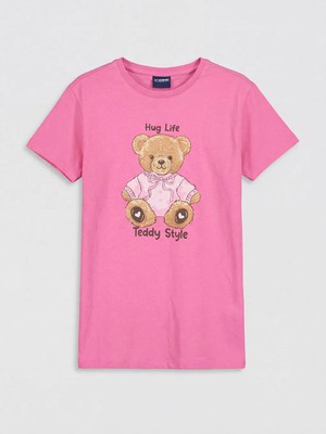 LC Waikiki Pembe Ayı Teddy Baskılı Kız Çocuk Gecelik