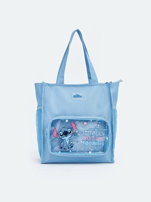 LC Waikiki Mavi Stitch Baskılı Kız  Çocuk Omuz Çantası