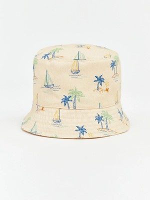LC Waikiki Pembe Desenli Erkek Bebek Bucket Şapka