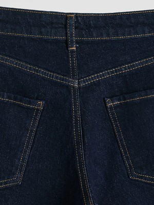LC Waikiki Indigo Regular Fit Kadın Jean Şort