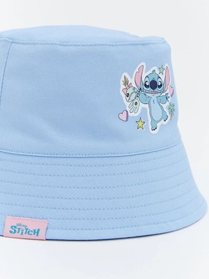 LC Waikiki Mavi Stitch Baskılı Kız Çocuk Fötr Şapka