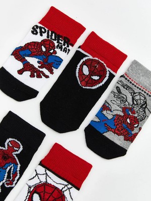 LC Waikiki Karışık Spider-Man Desenli Erkek Çocuk Patik Çorap 5'li