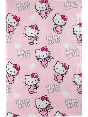 LC Waikiki Pembe Hello Kitty Baskılı Tv Battaniyesi 100X150 cm