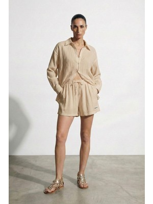 Quzu 26YGML01496 Uzun Kollu Oversize Gömlek