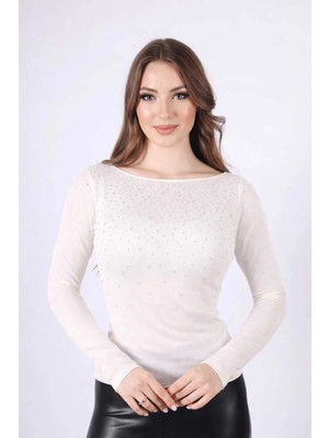 YEK&BİR Önü Taşlı Kayık Yaka Trasparan