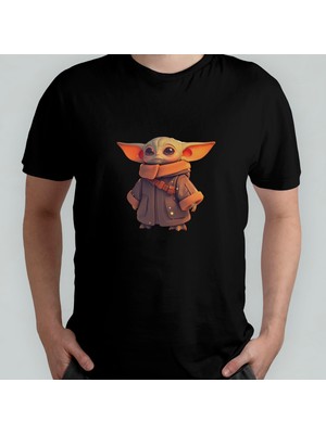 Pixxa The Mandalorian And Grogu Unisex %100 Pamuklu Bisiklet Yaka T-Shirt Model 3