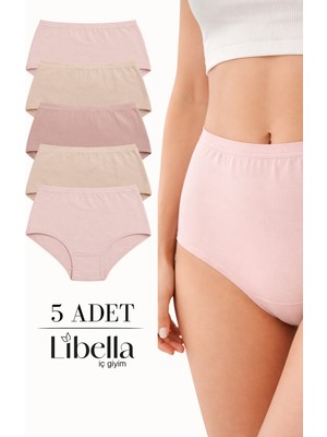 Libella İç Giyim Kadın 5'li Likralı Ekstra Yüksek Bel Külot Pastel Renk