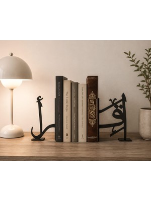 Luvena Kitap Tutucu Kitap Dayama Aparatı Dekoratif Bookend Raf Düzenleyici Kitaplık Organizer Islami Tasarım