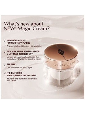 Charlotte Tilbury Charlotte's Magic Cream 50 ml – Nemlendirici, Canlandırıcı & Işıltılı Görünüm Veren Yüz Kremi