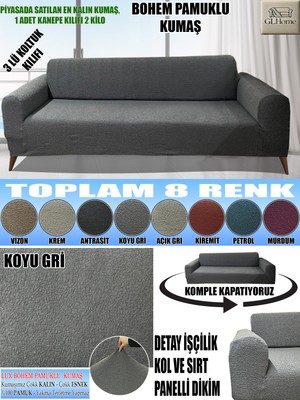 Home Lux Bohem Pamuklu Kumaş Koltuk-Kanepe Kılıfı 3lü Komple Giydirme Kalın ve Dayanıklıdır Henüz Yorum Yazılmamış.