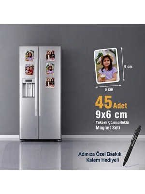 Craft Neova Kişiye Özel Fotoğraflı Magnet Seti - 45 Adet 9x6 cm - Pvc Kaplı Su Geçirmez Anı Magnetleri - Yüksek Çözünürlüklü Buzdolabı Magneti