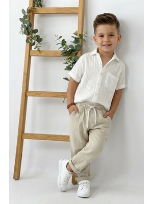 Ays Bebe Müslin Gömlek & Pantolon Erkek Çocuk Takım