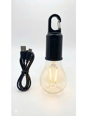 Şarjlı LED Ampul Lamba - Taşınabilir, 3 Kademeli Işık, USB ile Şarj Edilebilir