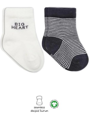 TeknoKapsül 2'li Big Heart Penye Soket Çorap 10117 Antrasit