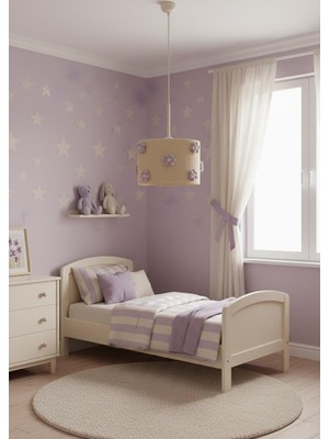 Elizim Home Lighting Makrome Papatya Lila Sarkıt Çocuk Avize