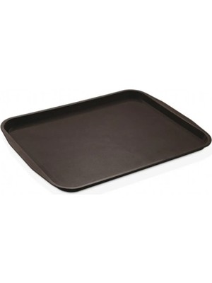 Hereveoyuncak Siyah Midi Boy Plastik Servis Tepsisi Kırılmaz Lokanta Büfe Fast Food Kuullanım (44X32 Cm)