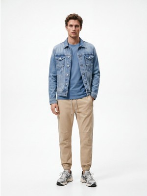 LTB Lastik Paça Jogger Bej Pantolon