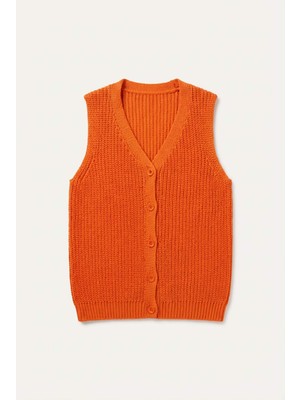DeFacto Regular Fit V Yaka Triko Yelek Kız Çocuk H8408A826HS