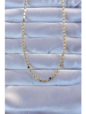 Senson 316L Çelik Gold Renk 60 cm Parçalı Ezme Kolye - Lisinya