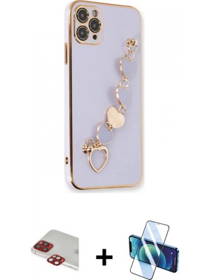 Marsilyan™- iPhone 11 Pro Max Kılıf Nova Işık Prime - Siyah 3D Antistatik Seramik Nano Ekran Koruyucu + Pers Alüminyum Kamera Lens - Kı