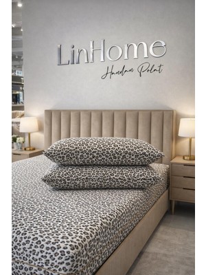 Lin Home Handan Polat Leopar 2'li Yastık Kılıfı+3 Tarafı Fermuarlı Yatak Kılıfı, %100 Pamuk Üst Yüzey, Özel Ölçü Için Mesaj Atın Lütfen !!!