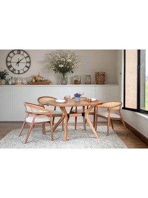 Vivense Alvis Natural Mutfak Masa Takımı, 80X130