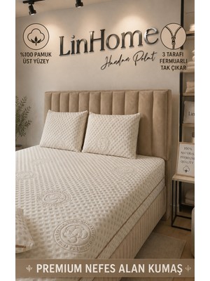 Lin Home Handan Polat Natural 2'li Yastık Kılıfı+3 Tarafı Fermuarlı Yatak Kılıfı, %100 Pamuk Üst Yüzey, Özel Ölçü Için Mesaj Atın Lütfen !!!