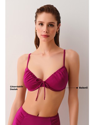 Suwen Önden Bağcıklı Destekli Bikini Üst