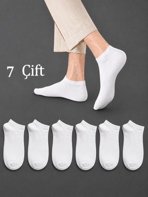 Abani Classic 7 Çift Kısa Patik Ekonomik Erkek Çorap Beyaz