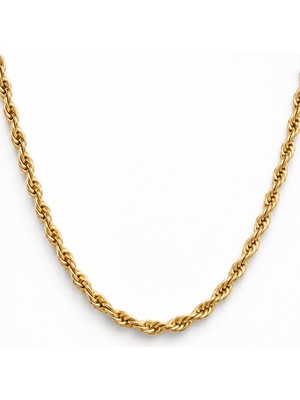 Serelya 316L Çelik Gold Renk 60 cm Burgu Model Kadın Kolye