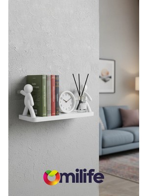 Omilife Çöp Adam Tasarımlı Yapışkanlı Banyo Rafı Şampuan Kozmetik Baharat Organizer Raf