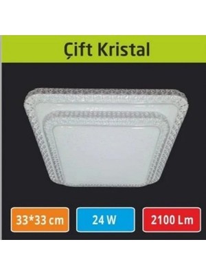 Erbay 33×33 LED Panel Çift Kristal Kapak 24W Sıva Üstü Şık Kaliteli Ürün