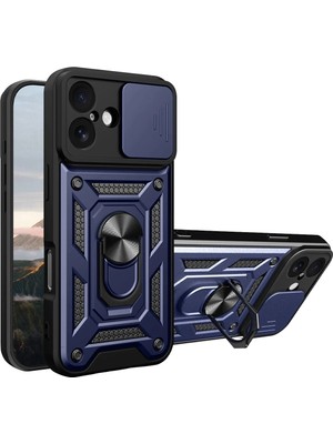 Durukar®   iPhone 17 Pars Lens Yüzüklü Silikon - Lacivert