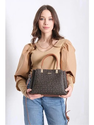 Just Polo Kadın Baskılı Ayarlanabilir Askılı Shopper El & Omuz Çantası Shoulder Bag