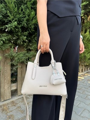 Just Polo Kadın Taş 3 Bölmeli Lüks Yumuşak Deri Shopper Şık Omuz Çantası Shoulder Bag