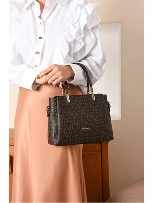 Just Polo Kadın Baskılı Ayarlanabilir Askılı Shopper El & Omuz Çantası Shoulder Bag