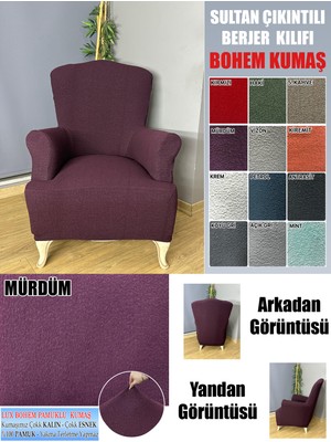 Home Lux Bohem Pamuklu Kumaş Sultan Çıkıntılı Model Komple Giydirme Berjer Kılıfı, Kalın Bir Kumaştır