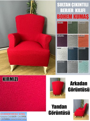 Home Lux Bohem Pamuklu Kumaş Sultan Çıkıntılı Model Komple Giydirme Berjer Kılıfı, Kalın Bir Kumaştır